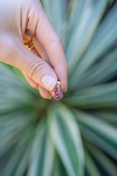 Pink Tourmaline Cabochon Pendant
